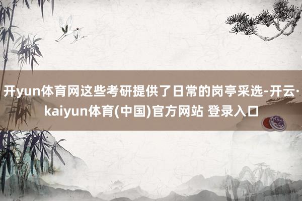 开yun体育网这些考研提供了日常的岗亭采选-开云·kaiyun体育(中国)官方网站 登录入口