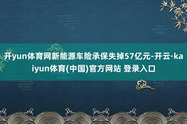 开yun体育网新能源车险承保失掉57亿元-开云·kaiyun体育(中国)官方网站 登录入口