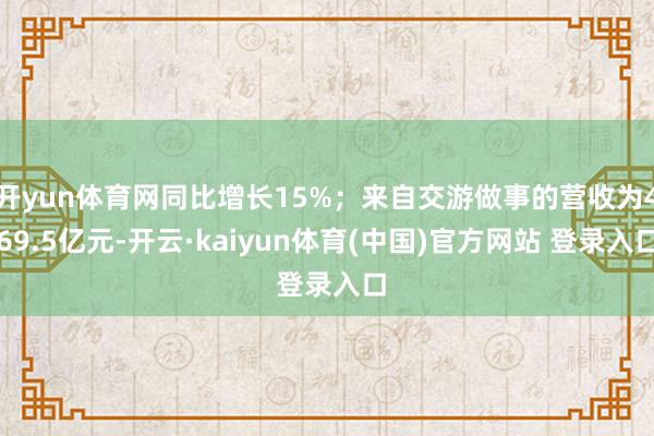 开yun体育网同比增长15%；来自交游做事的营收为469.5亿元-开云·kaiyun体育(中国)官方网站 登录入口